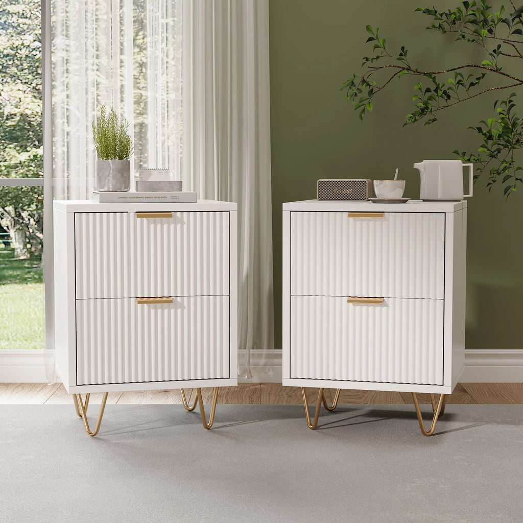 Rosahqnda 2-set wood bedside table bedside table with drawers boho bedside table for bedroom living room modern bedside table