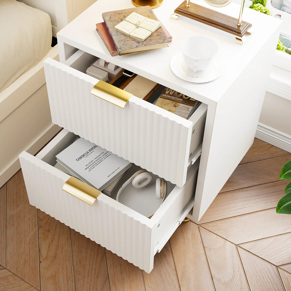 Rosahqnda 2-set wood bedside table bedside table with drawers boho bedside table for bedroom living room modern bedside table