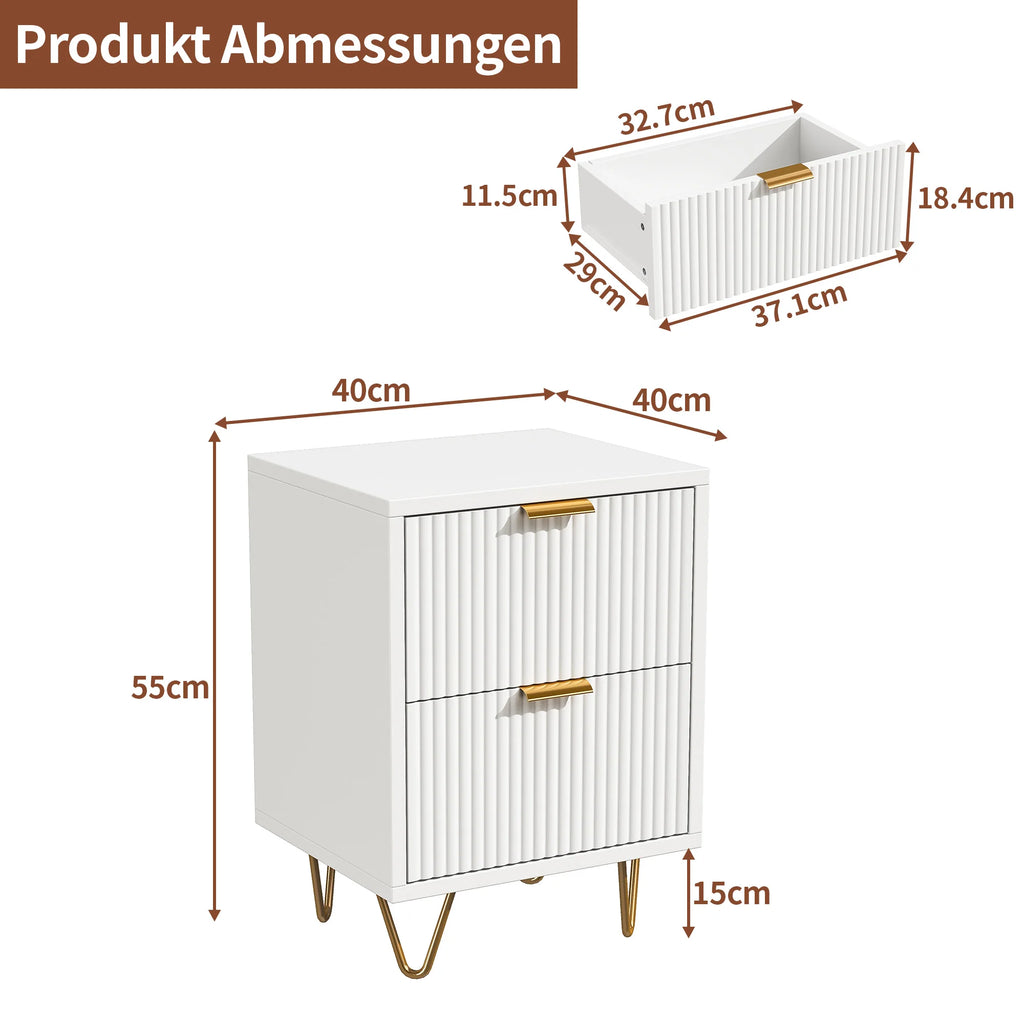 Rosahqnda 2-set wood bedside table bedside table with drawers boho bedside table for bedroom living room modern bedside table