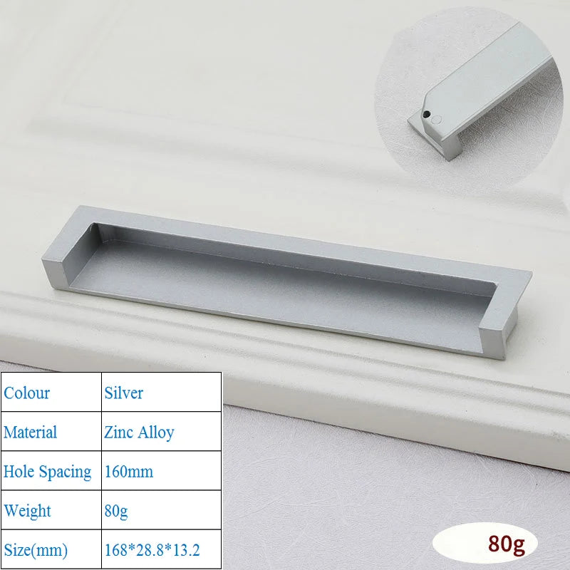 Trenching American Style Invisible Embedded Dark Handle Sliding Door Drawer Cabinet Door Wardrobe Handle Modern Minimalist