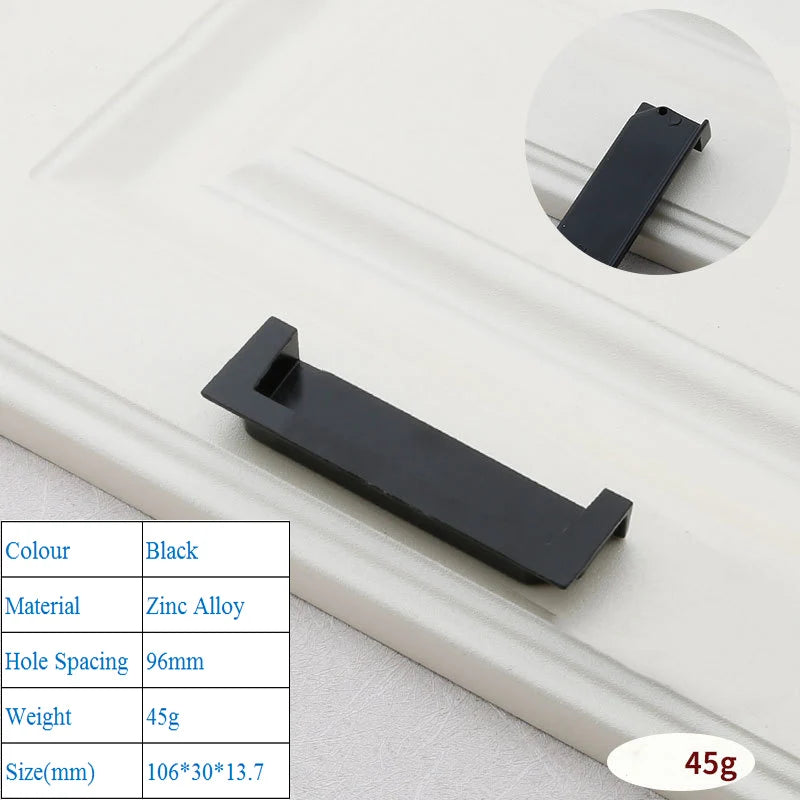 Trenching American Style Invisible Embedded Dark Handle Sliding Door Drawer Cabinet Door Wardrobe Handle Modern Minimalist