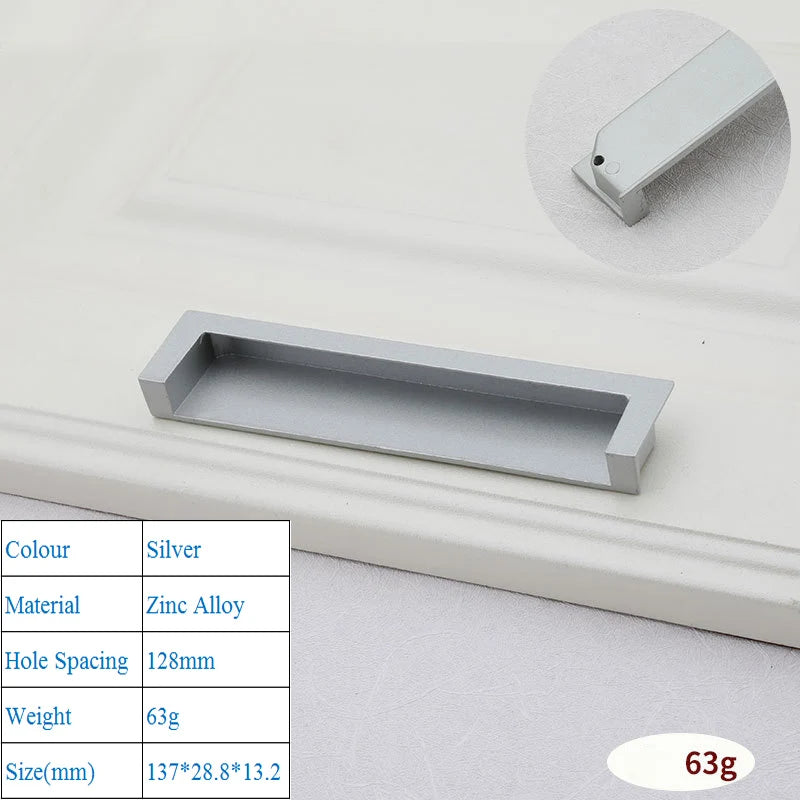 Trenching American Style Invisible Embedded Dark Handle Sliding Door Drawer Cabinet Door Wardrobe Handle Modern Minimalist