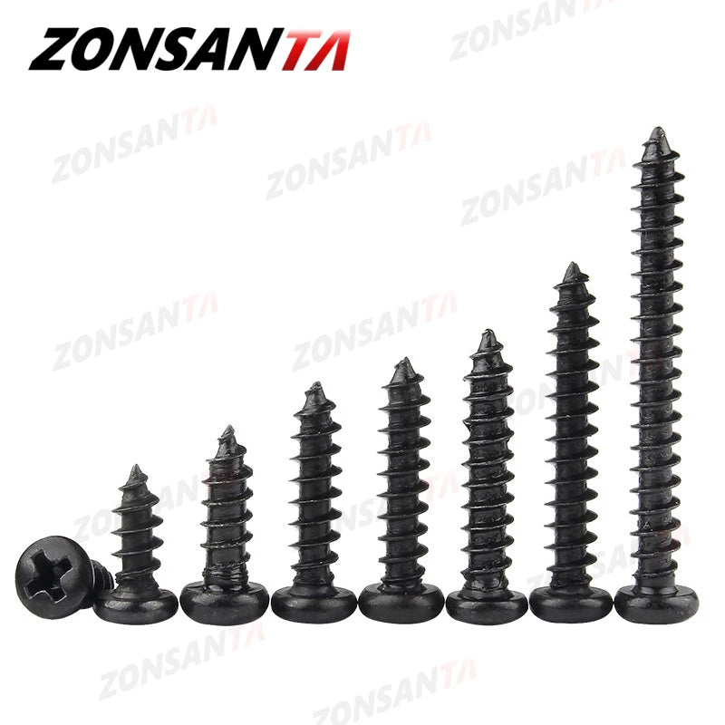 Phillips Pan Head Self-Tapping Screws – Assorted Small Sizes (M1.2–M4)