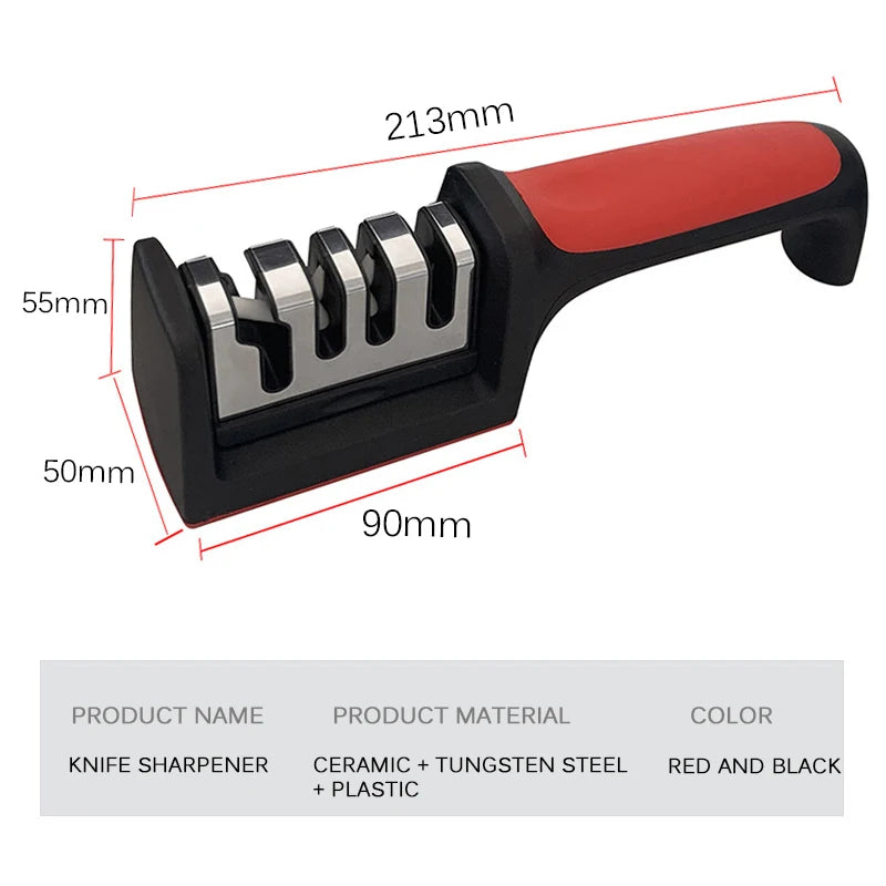 3-Stage Knife Sharpener – Handheld Multi-Purpose Kitchen Sharpening Tool