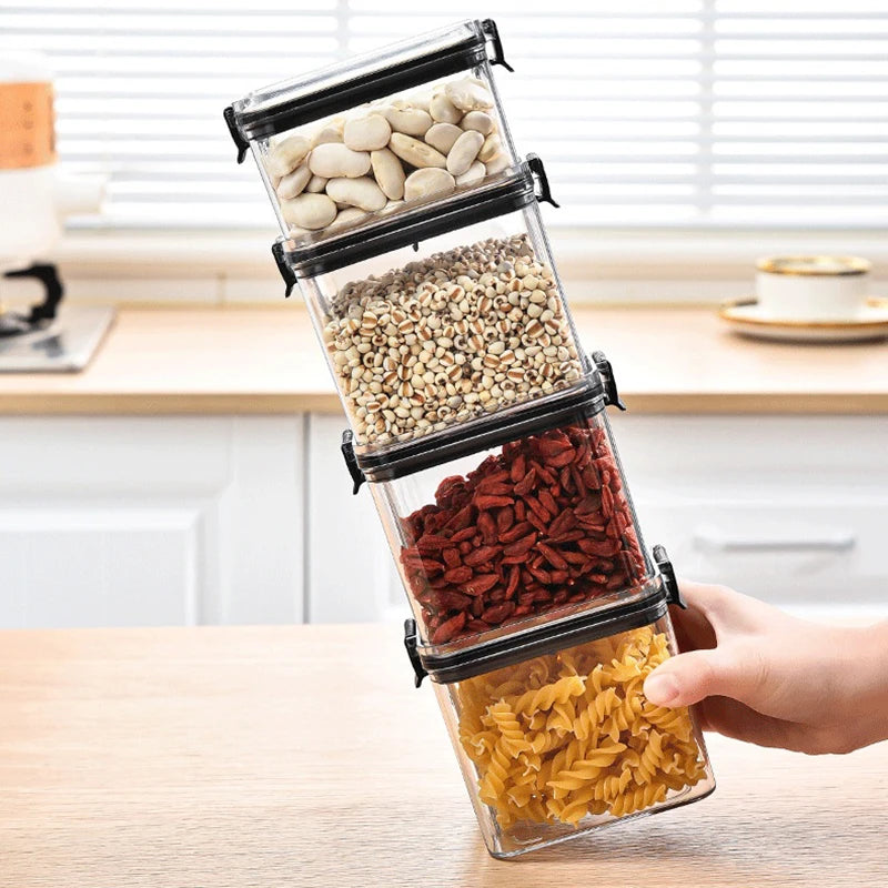 Airtight Kitchen Storage Jars – Moisture-Proof Pantry Organizer Set