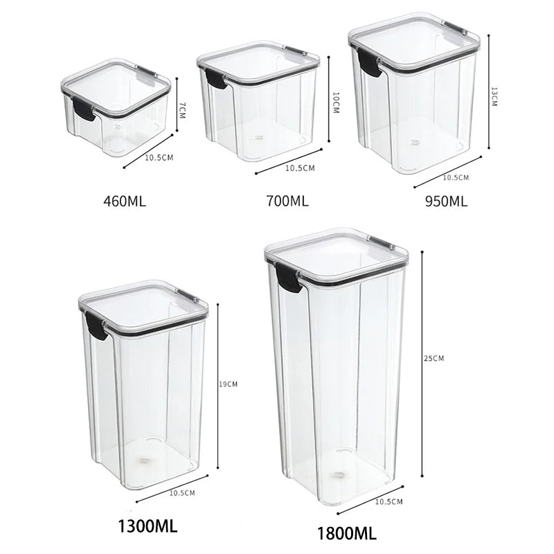 Airtight Kitchen Storage Jars – Moisture-Proof Pantry Organizer Set