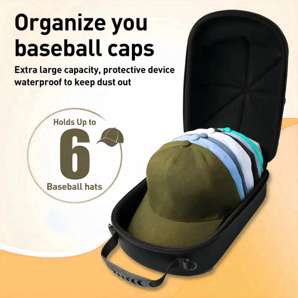 Hard Shell Baseball Cap Carrier – Portable Hat Travel Case & Storage Box