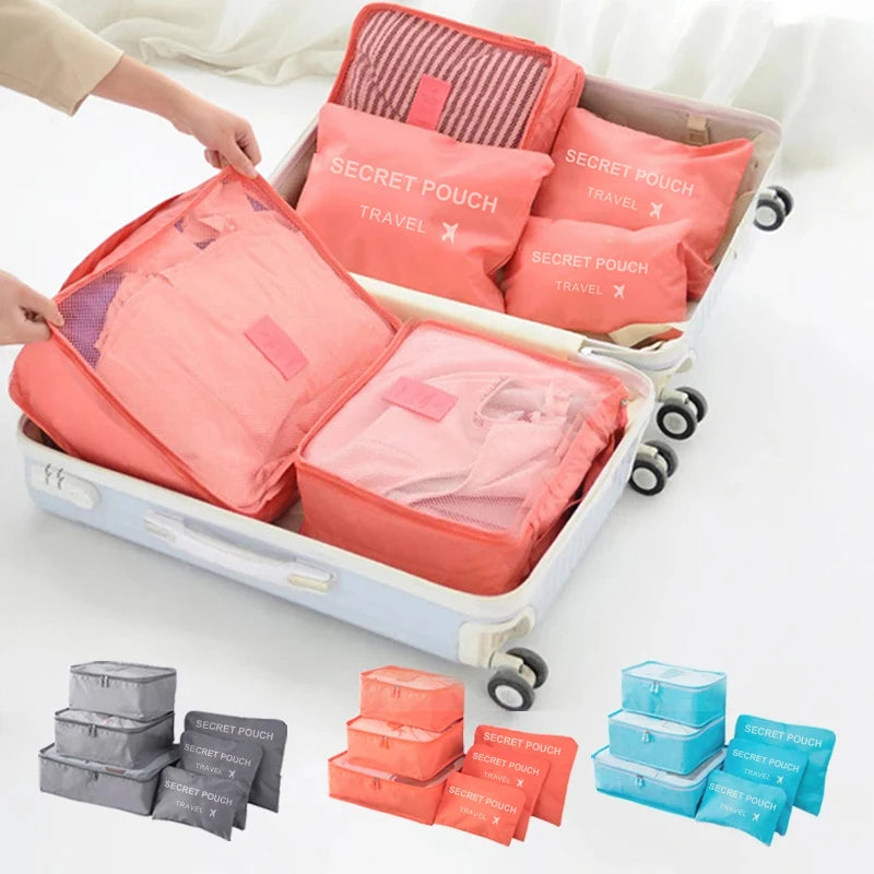 6-Piece Waterproof Travel Packing Cubes – Luggage Organizer Set