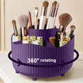 Rotating Makeup Organizer – 360° Cosmetic Display Carousel with Brush Holder & Perfume Tray