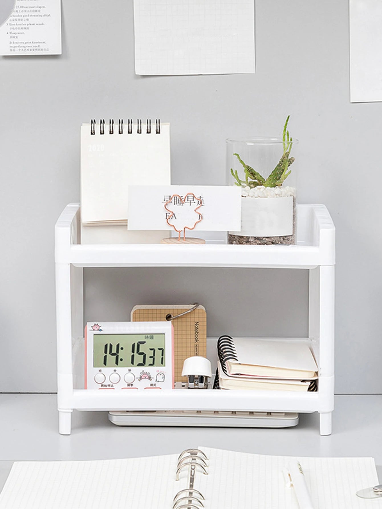 Double-Layer Desktop Organizer – Desk Storage Rack for Office & Cosmetics