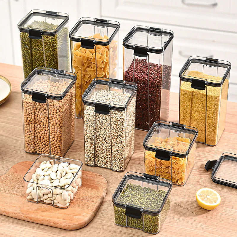 Large Sealed Kitchen Storage Jars – Moisture-Proof Grain & Seasoning Organizer Set