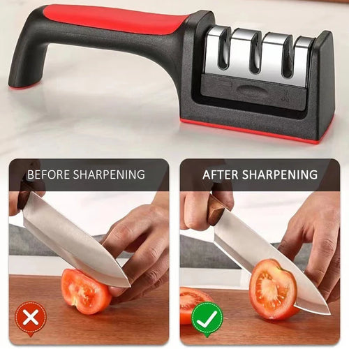 3-Stage Knife Sharpener – Handheld Multi-Purpose Kitchen Sharpening Tool