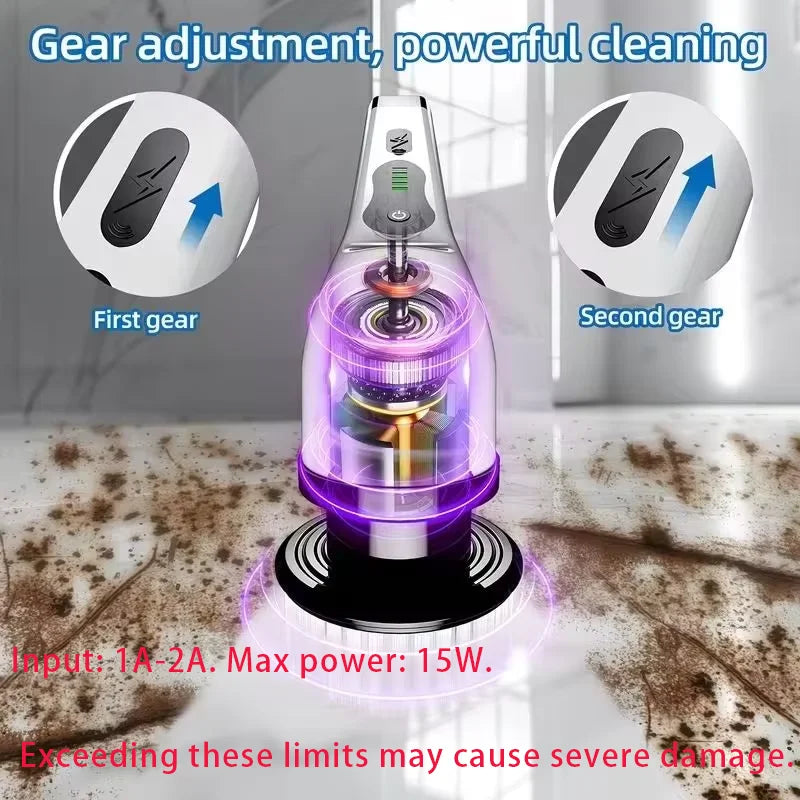 Wireless Electric Spin Scrubber, Multifunctional Cordless Rotating Brush for Cleaning Bathroom, Kitchen, Window, and Car.