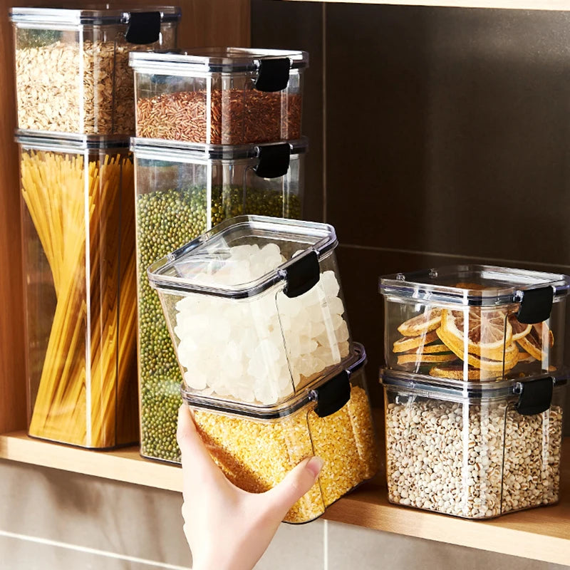Large Sealed Kitchen Storage Jars – Moisture-Proof Grain & Seasoning Organizer Set