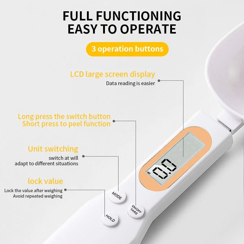 Mini Digital Spoon Scale – Pocket Kitchen Scale 0.1g to 500g