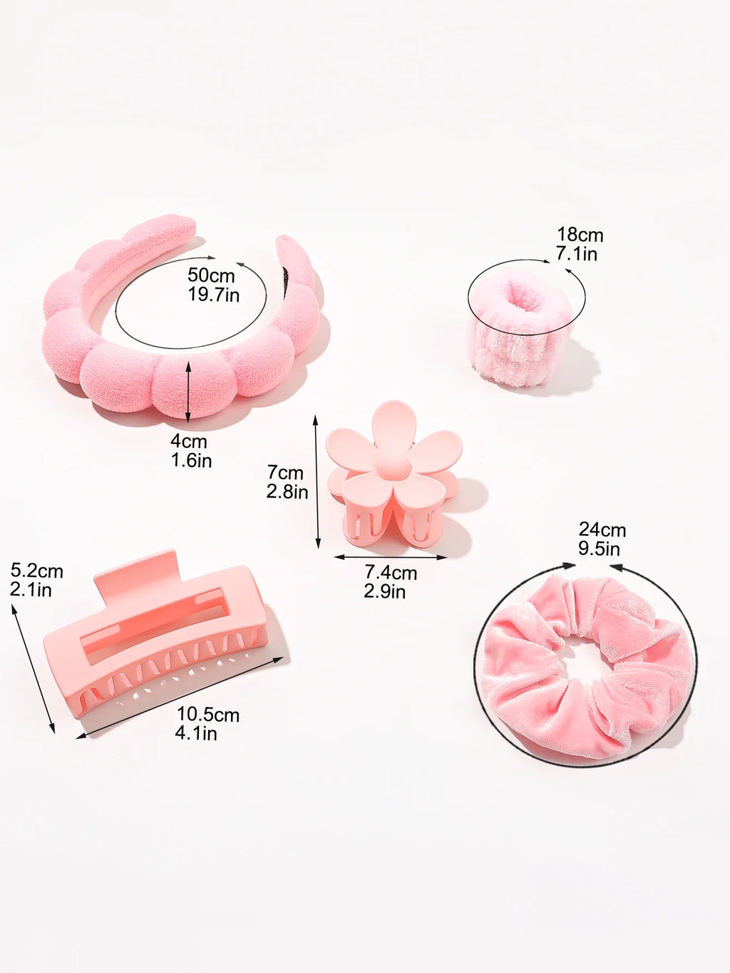 Microfiber Spa Headbands – 7-Pack Puffy Scrunchie Headbands for Washing Face & Skincare
