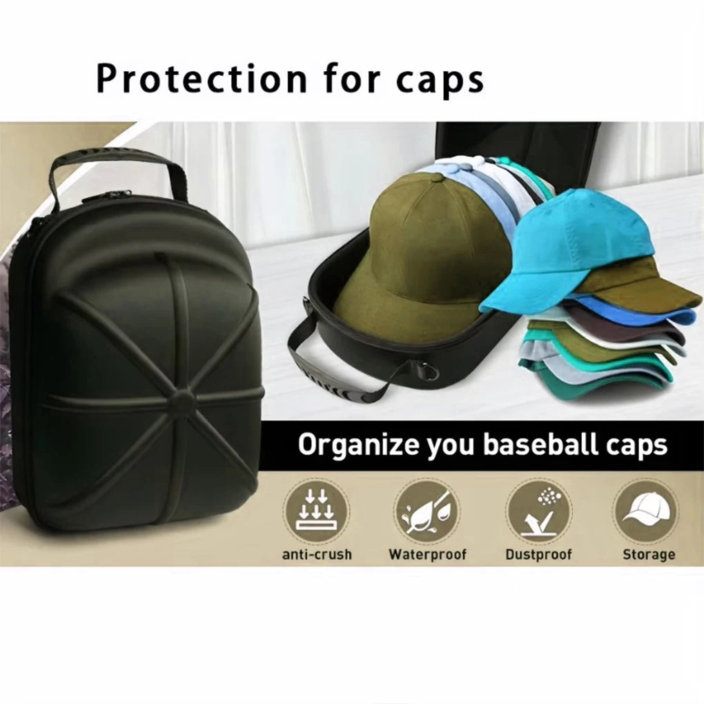 Hard Shell Baseball Cap Carrier – Portable Hat Travel Case & Storage Box