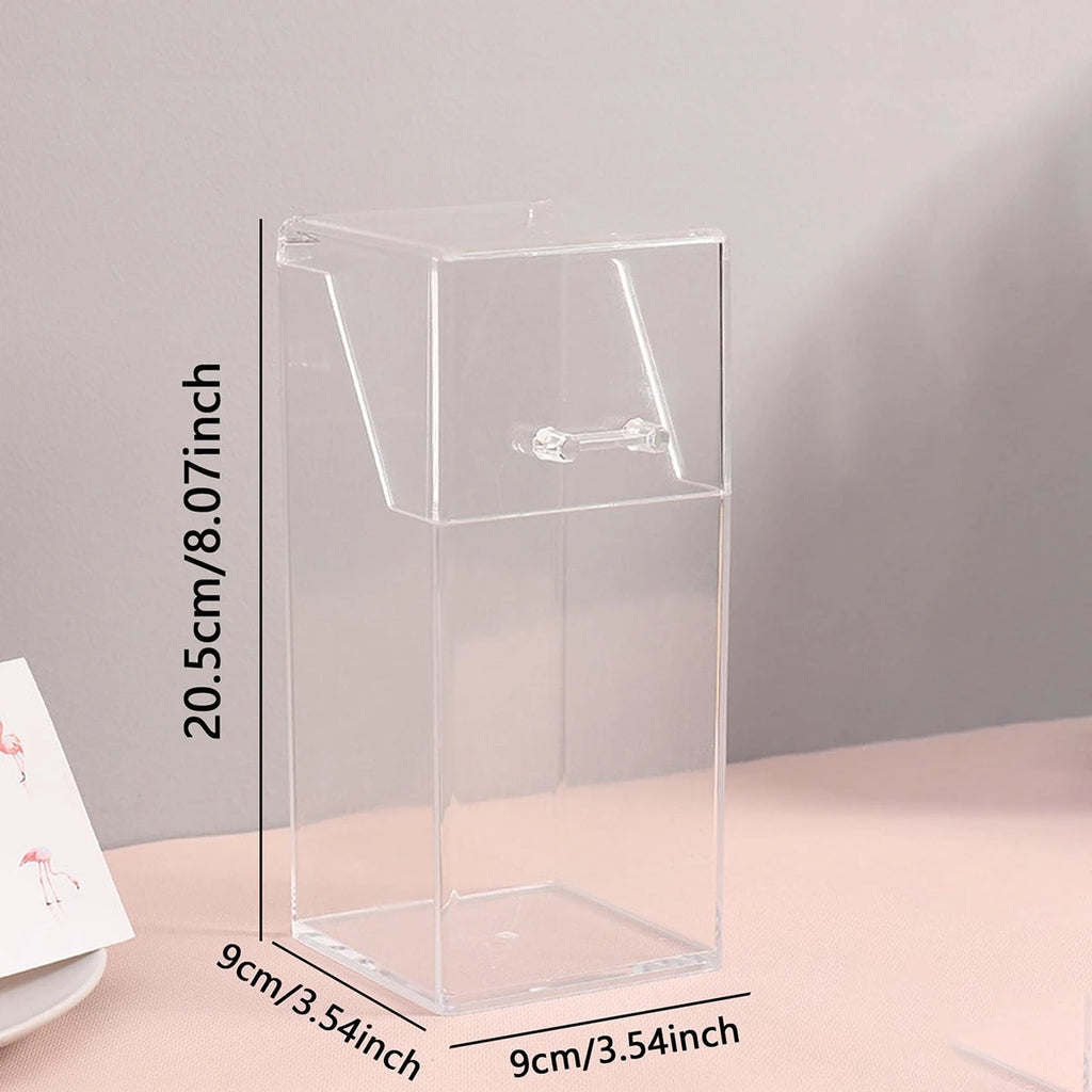 Clear Makeup Brush Storage Box – Transparent Organizer Rack for Vanity & Desk