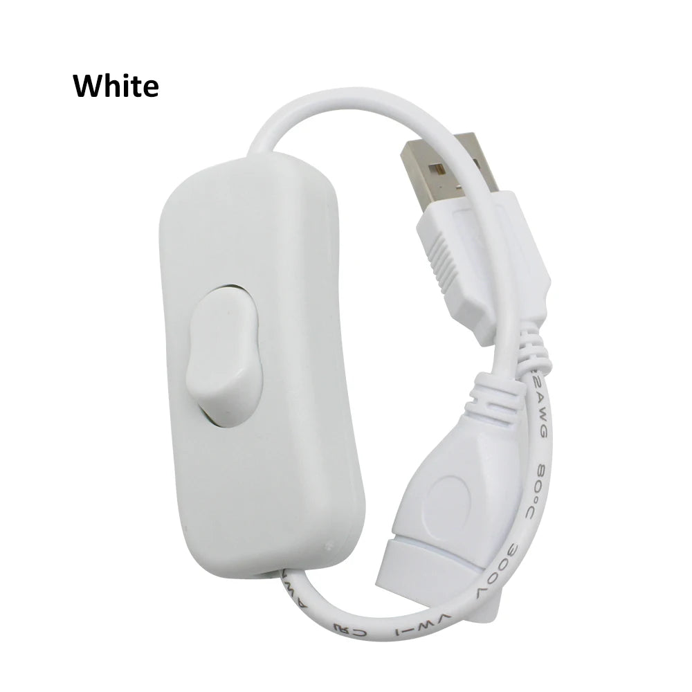 28cm USB Cable with Switch ON/OFF Male to Female Cords Inline Extension Toggle for LED Strip Tape Lamp USB Port Cord Power Line