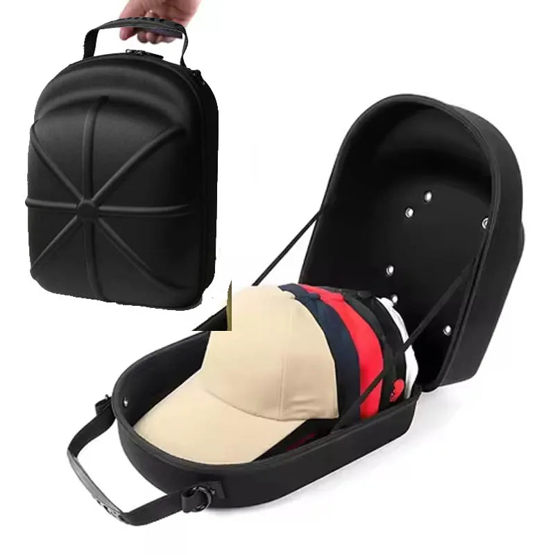 Hard Shell Baseball Cap Carrier – Portable Hat Travel Case & Storage Box