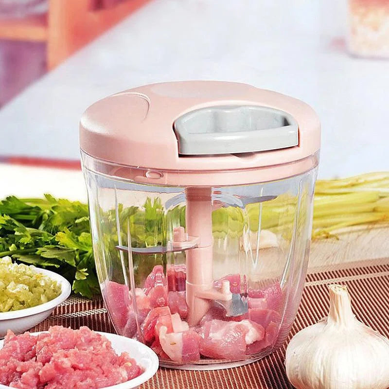 Manual Garlic Chopper & Vegetable Mincer – Rotate Press Crusher