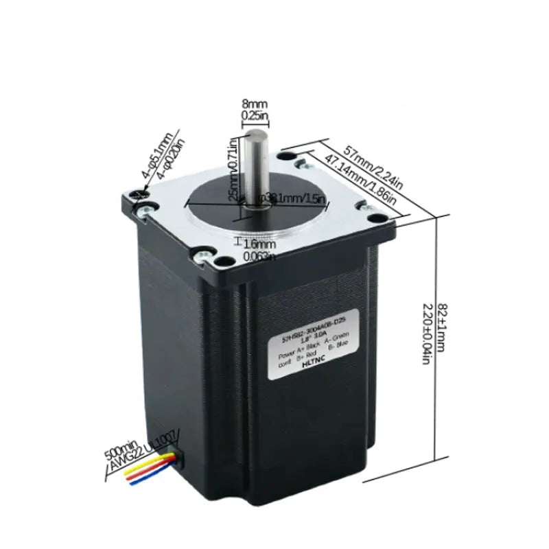 57mm 3a Nema 23 4 wire 2 phase Stepper motor 82mm length 2.2 N.m torque 315Oz-in Nema23 engine for CNC Engraver Router