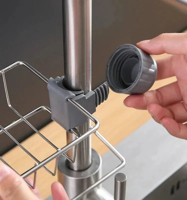 Stainless Steel Sink Drain Rack – Faucet Holder, Soap Drainer & Towel Shelf for Kitchen
