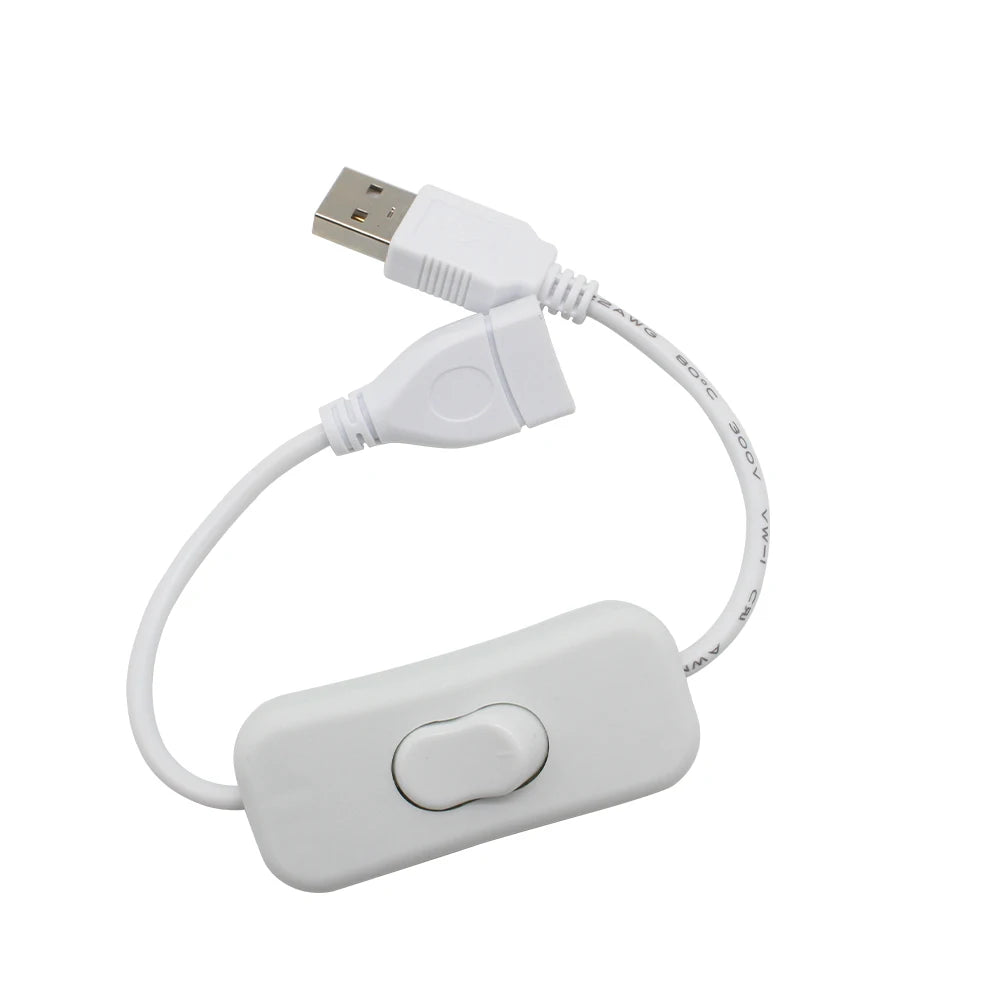 28cm USB Cable with Switch ON/OFF Male to Female Cords Inline Extension Toggle for LED Strip Tape Lamp USB Port Cord Power Line