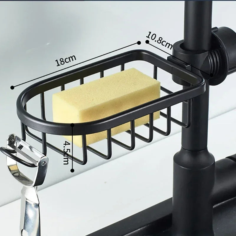 Adjustable Aluminum Shower Shelf – No-Drill Wall Mount Basket for Bathroom & Kitchen