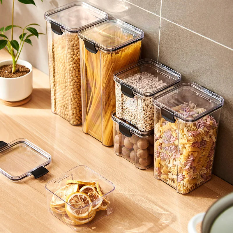 Airtight Kitchen Storage Jars – Moisture-Proof Pantry Organizer Set
