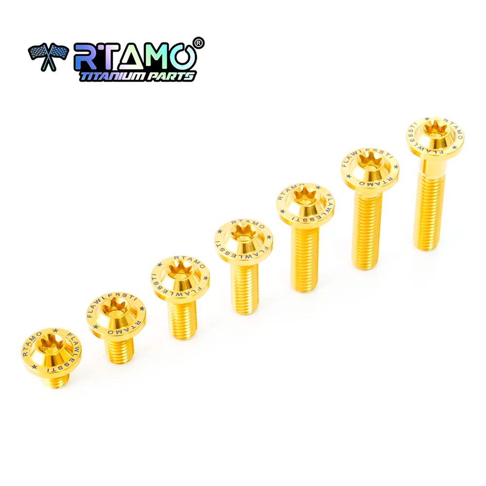 RTAMO Gr5 Titanium Alloy Bolt M8X10/15/20/25/30/35/40mm Motorcycle Bike Screw