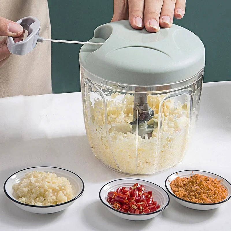 Manual Garlic Chopper & Vegetable Mincer – Rotate Press Crusher