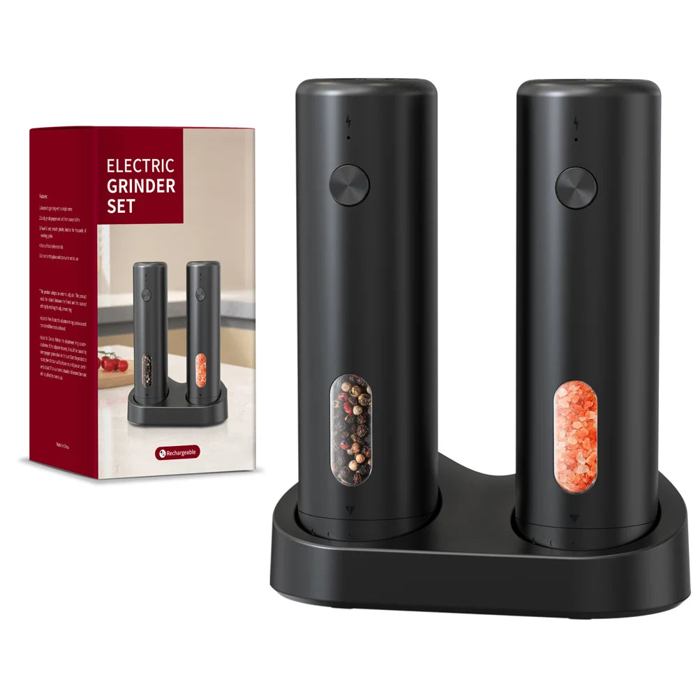 Electric Pepper & Salt Grinder – USB Rechargeable, Adjustable Coarseness