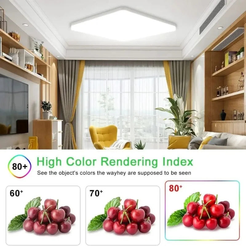 Modern LED Ceiling Lamp 18-48W Flush Mount 3000K-6000K Daylight Home Lighting for Bedroom Living Room Kitchen Hallway