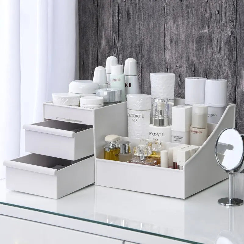 Drawer Makeup Organizer – Desktop Storage Box for Skincare & Cosmetics
