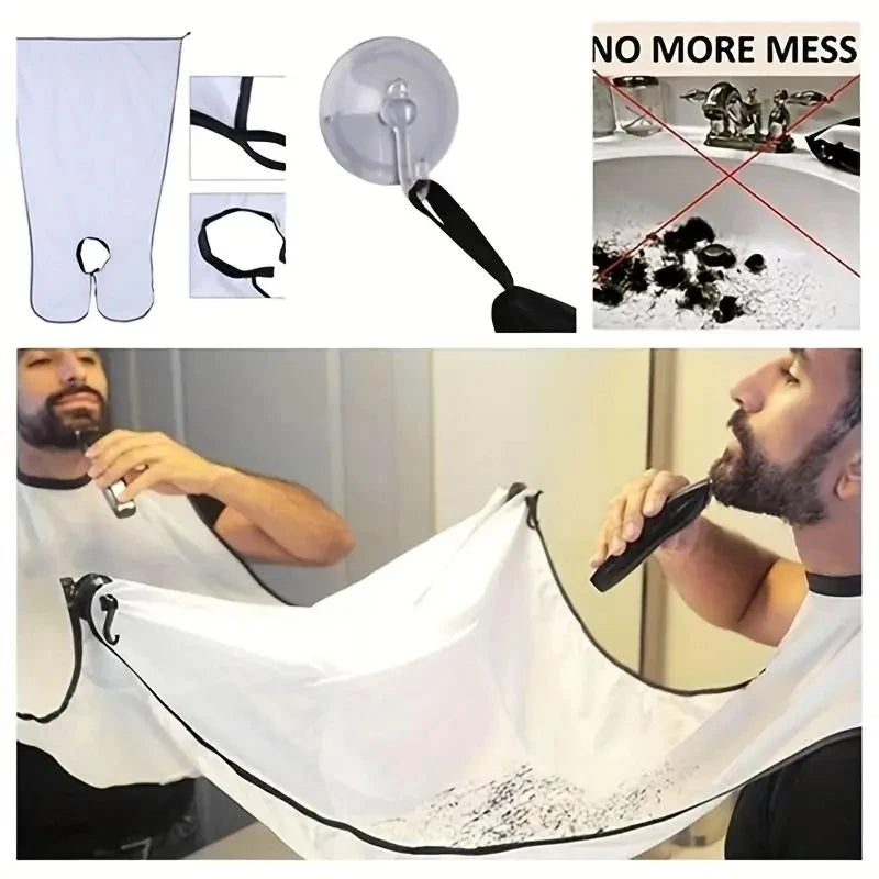 Beard Bib Shaving Apron – Mess-Free Grooming Cape with Mirror Cover