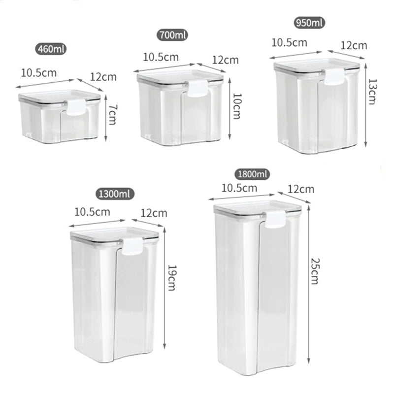 Large Sealed Kitchen Storage Jars – Moisture-Proof Grain & Seasoning Organizer Set