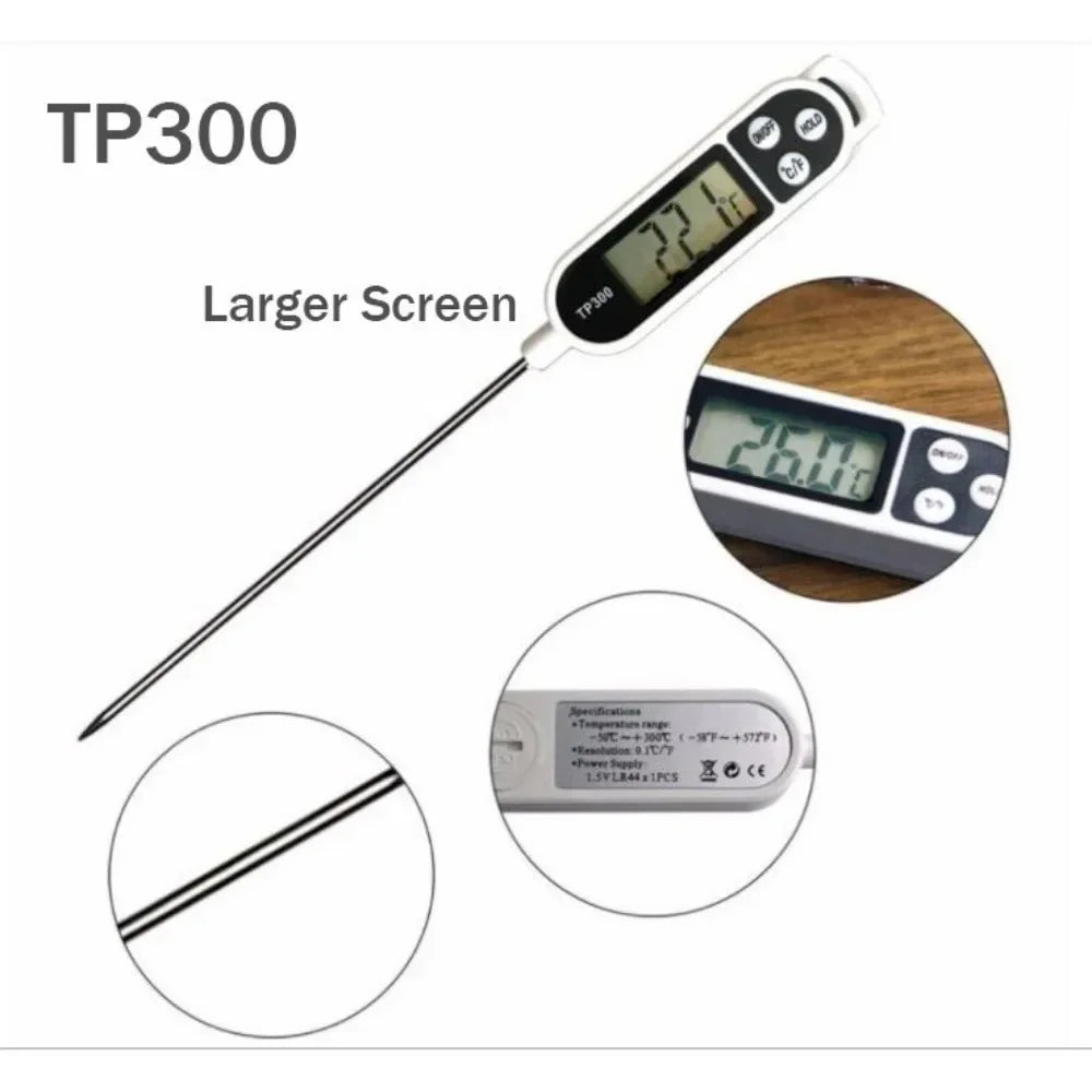Digital Instant-Read Food Thermometer – Kitchen & BBQ Meat Probe
