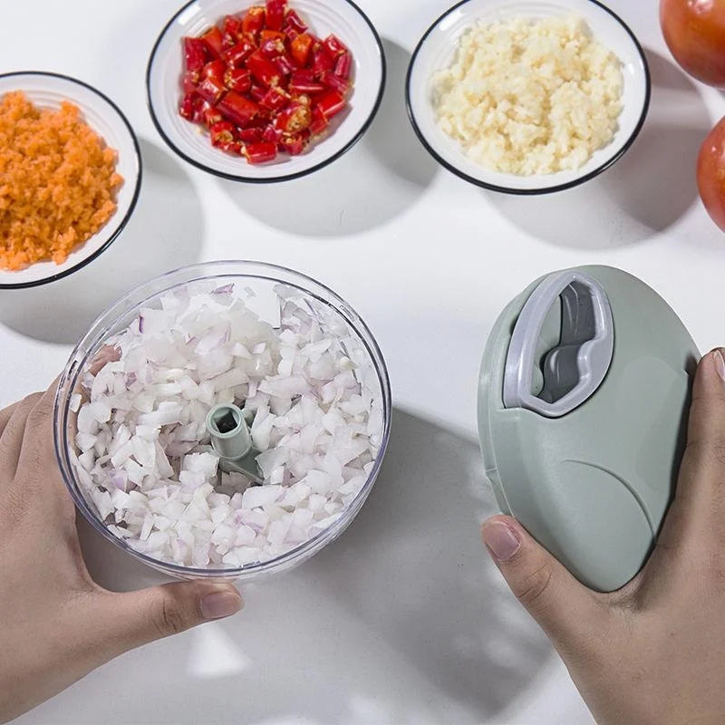 Manual Garlic Chopper & Vegetable Mincer – Rotate Press Crusher
