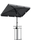 Sunshade 200x125 cm, UPF 50+ beach umbrella, height adjustable from 145-225 cm, foldable at 45°, with cover, sun protection