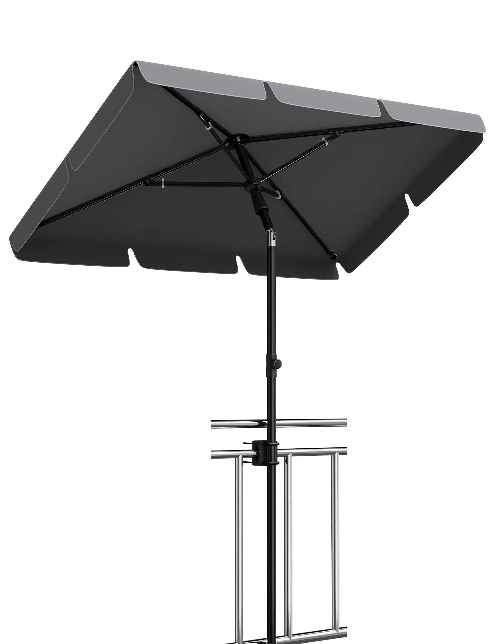 Sunshade 200x125 cm, UPF 50+ beach umbrella, height adjustable from 145-225 cm, foldable at 45°, with cover, sun protection