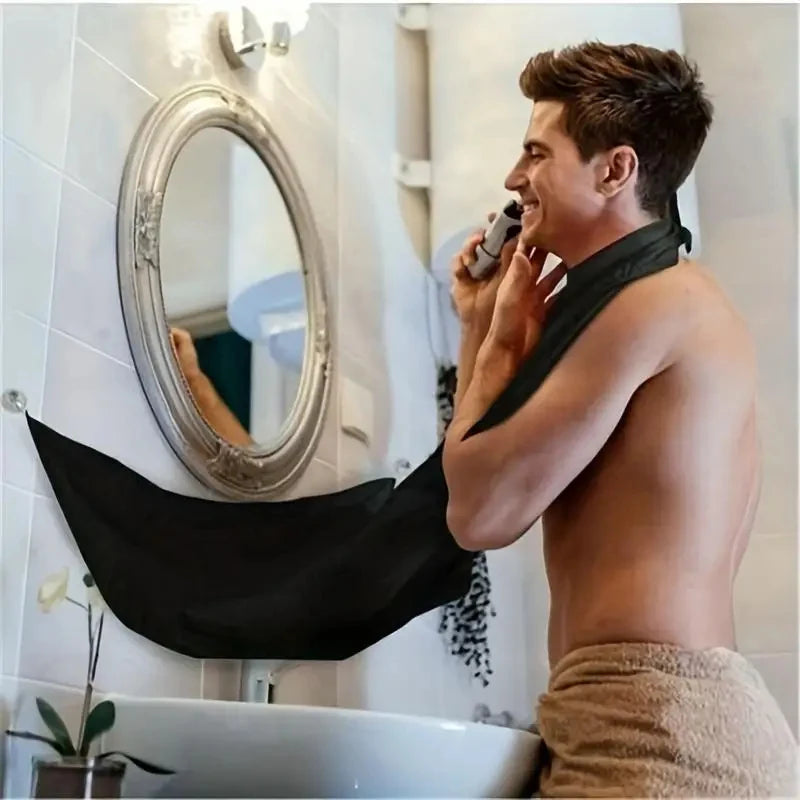 Beard Bib Shaving Apron – Mess-Free Grooming Cape with Mirror Cover